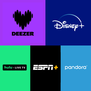 Deezer Disney+ Espn+ Hulu Pandora Delight Pack 1M